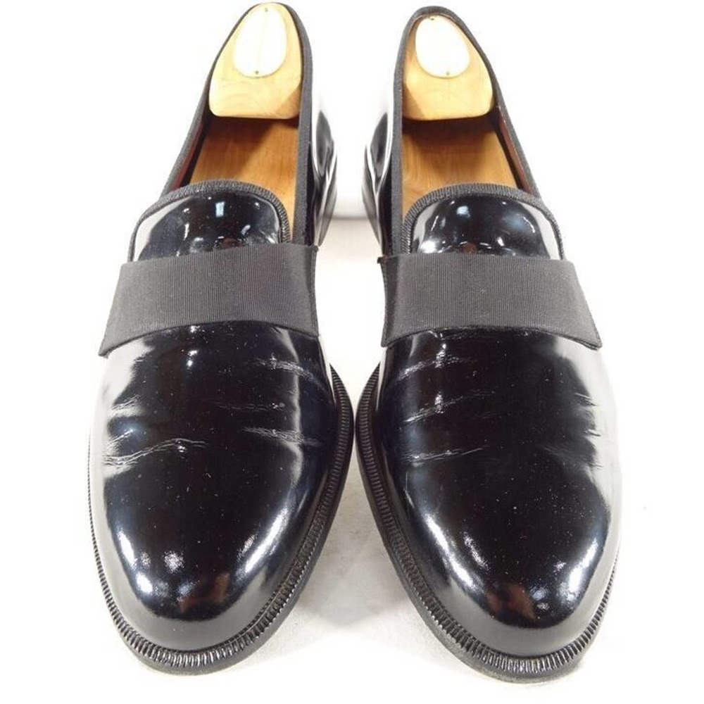 SALVATORE FERRAGAMO Antoane Tuxedo Loafer Patent Leather Black Formal Shoes 10B